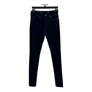 AG Adriano Goldschmied The Farrah skinny velvet blue size 24